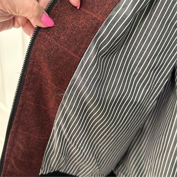 Indigo Star Men's Nedium Crimson Bomber Jacket Windowpane Casual full zip - Picture 4 of 9